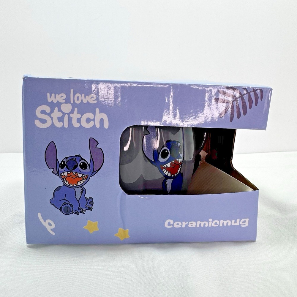 Disney Lilo & Stitch Ceramic Mug New In Box | We Love Stitch Gray Coffee Cup